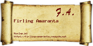 Firling Amaranta névjegykártya